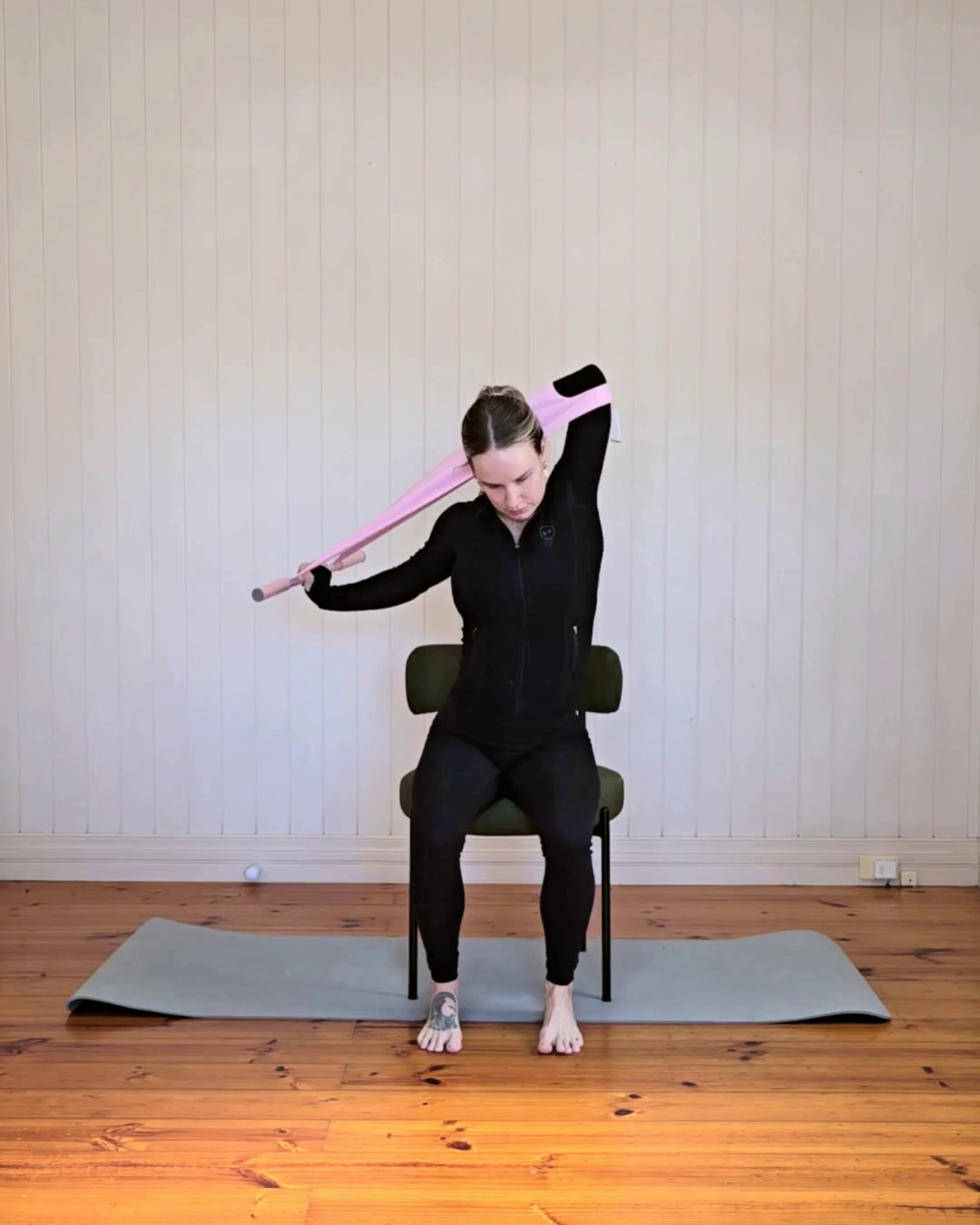 Seated Overhead Shoulder Stretch